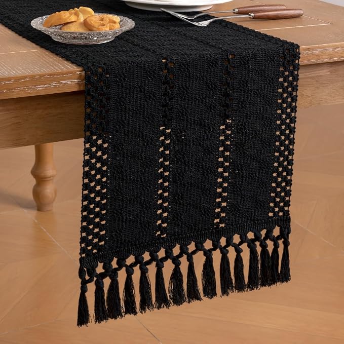 Boho Table Runner Summer Farmhouse Rustic Dining Dresser Scarf Home Decor | - Image 4