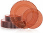 U-QE 60PCS Clear Brown Plastic Plates, Beaded Plates Disposable Heavy Duty | by U-QE