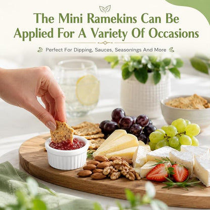 24 Pcs 1 oz Mini Dipping Ramekin Tiny Ramekin Porcelain Souffle Dish | Small - Image 4