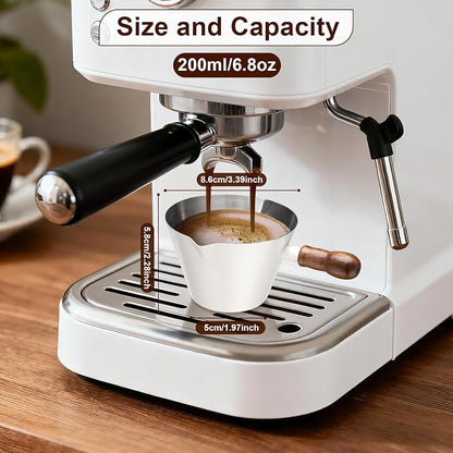 Amrules Espresso Cup, 6.8 oz/200 ml Stainless Steel Coffee Shot Measuring Cup - Image 2