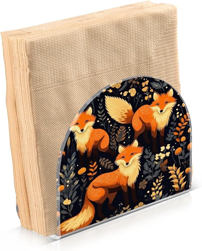 Napkin Holder, Cartoon Foxes Napkin Holder by WELLDAY