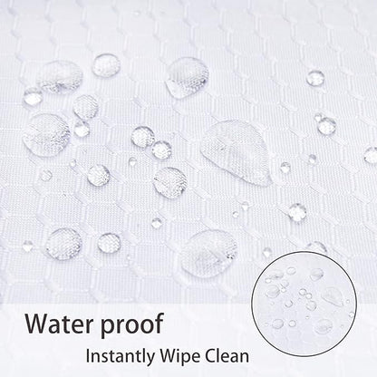 Place Mats Set of 8 – Rectangle Rectangular Waterproof Fabric Polyester Cloth Washable Wipeable Heat Resistant Placemats for Kitchen Dining Dinner Table Indoor 13 x 19 Inch White