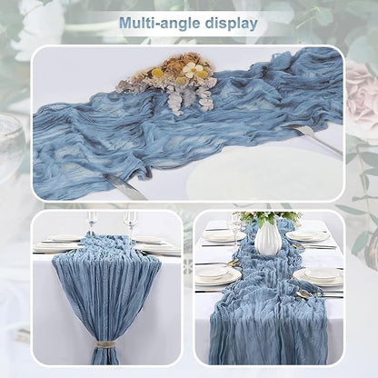 10 Pack Dusty Blue Cheesecloth Table Runner 35x120 Inch 10Ft Rustic Gauze - Image 5