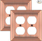 Metal Wall Plate for Electrical Outlets, Decorative Antique Copper Switch Plates Outlet Cover, Light Switch Cover Plate, 2-Gang Wall Plates (Double Duplex Outlet, 2 Pack)