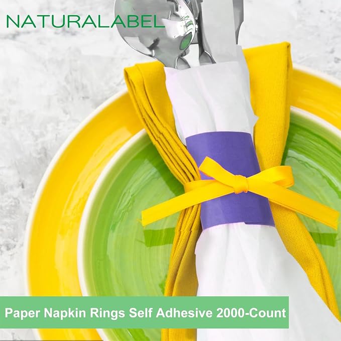 Self-Adhesive Napkin Bands, elegant table setting, - Image 3