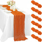 6 Pieces 10FT Orange Cheesecloth Table Runner Boho Gauze Fabric Runner by Sunnyline