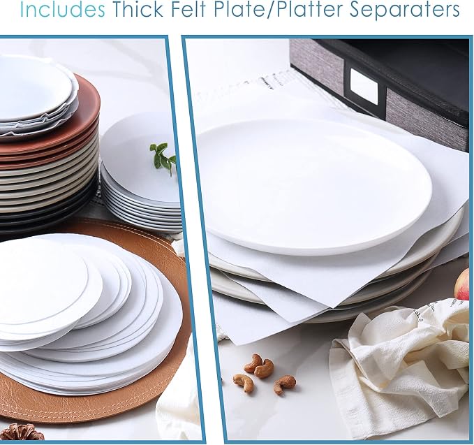 Fine China Storage Containers, 8 Piece Quilted Dish Storage Containers - Image 6