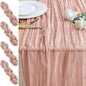 Cheesecloth Table Runner 10FT 4Pcs Dusty Pink Boho Gauze Sheer Runners | Cheese by Xiomot
