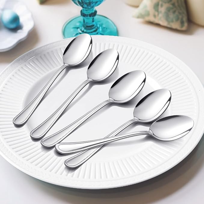 Teaspoon Set of 12, E-far 6.7 Inch Stainless Steel Spoons - Image 5
