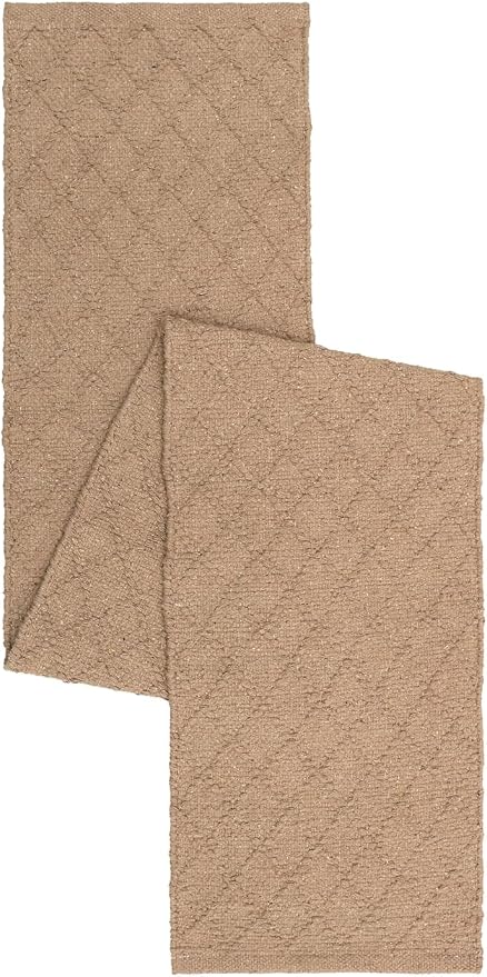 The Home Talk Handwoven Solid Diamond Table 4-6 Seater Runner – Beige Design – - Image 3