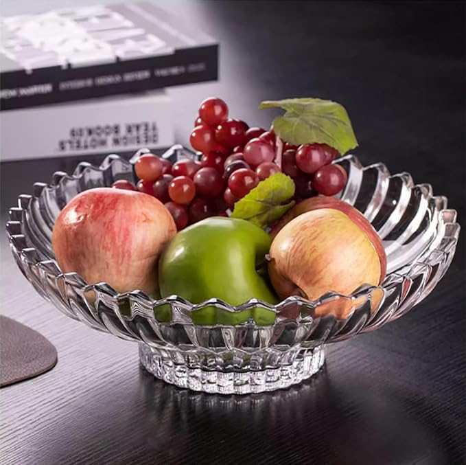 Extra Large Glass Fruit Bowl or Decorative Bowl, Center Bowl，Used - Image 8