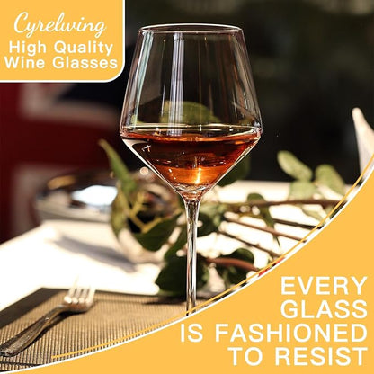 Large Red Wine glasses set of 4-28oz Extra Wine Glasses set of 4 with stem-Hand Blown Crystal Big Red Wine Glasses-Light,Thin,Large Cabernet Sauvignon Glasses