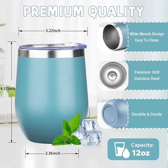 12oz/4 Pack Stainless Steel Wine Tumbler - Image 2