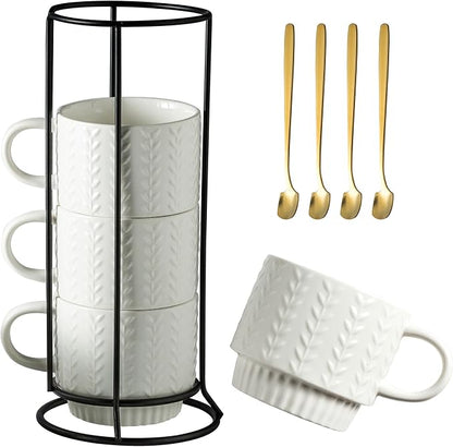 Miamolo Stackable Coffee Mugs Set of 4 by Miamolo
