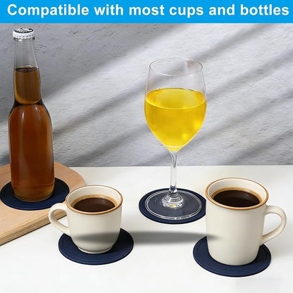 Set of 6 Leather Coasters, Dual-Sided Non-Slip & Waterproof, - Image 3