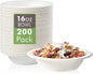 Vplus 200 Pack 16 OZ Compostable Paper Bowls, Bagasse Bowls，White | Disposable by Vplus