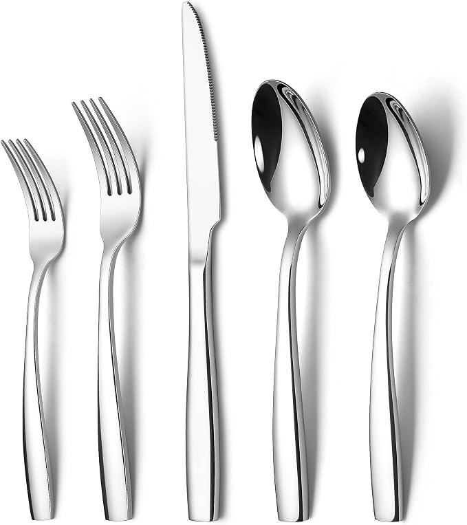 Onader 60 Piece Heavy Duty Silverware Set, Stainless Steel Flatware Cutlery Set by Onader