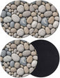 Pebble Stone Coasters Set of 4, Modern Minimalist Nature Art Aesthetics Soft by PIEPLE