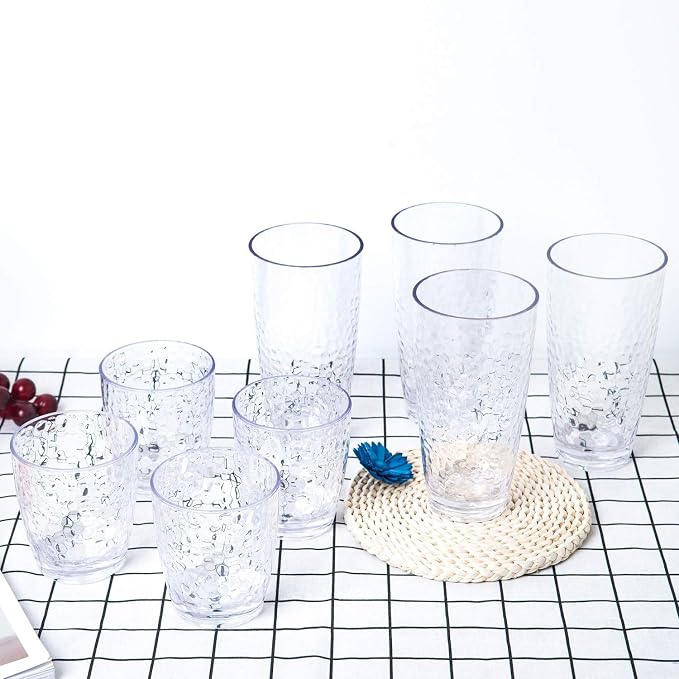 KOXIN-KARLU Hammered 15-ounce and 26-ounce Plastic Tumbler Acrylic Glasses - Image 7