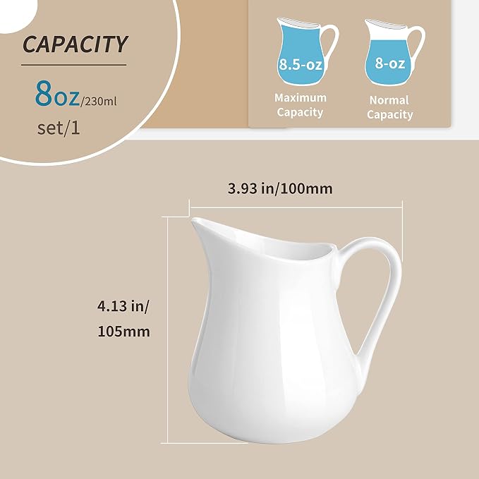 Gurygo 8-oz Creamer with Handle - Image 2