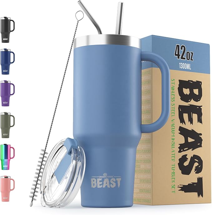 Beast 42 oz Tumbler Stainless Steel Vacuum Insulated Coffee Ice Cup Double Wall by GreensSteel