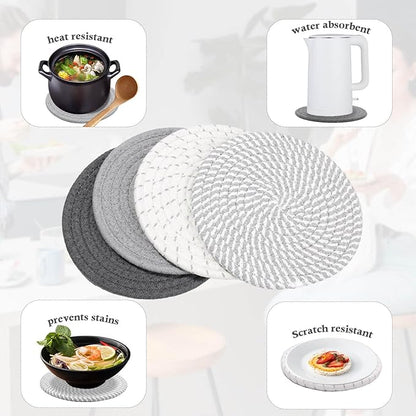 Billbotk 7" Trivets for Dishes, Pots and Pans, 4 Heat Resistant Hot Pads - Image 4