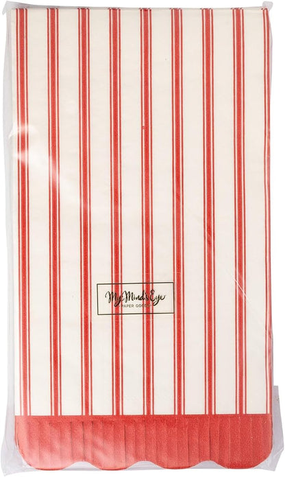 Red Striped Christmas Dinner Napkins, 4.25" x 7.75" Festive Holiday Table Décor - Image 3