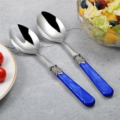 2-piece Salad Servers Stainless Steel Salad Serving Set Salad Fork and Spoon - Image 2