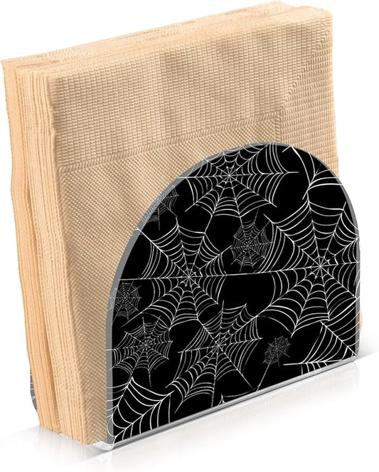 Napkin Holder Spider Web Crystal Clear Acrylic Napkin Holders, Paper Napkin Holder Dining Table Dispenser for Kitchen Restaurant Home Decor Bar Accessories