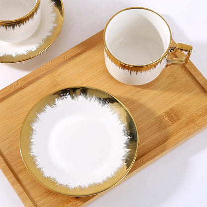 LETAOTAO Cappuccino Cups with Saucers, 8.5 oz Stackable Ceramic Coffee Cup and - Image 7