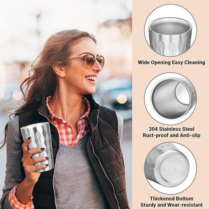 Stainless Steel Double Wall Cups, 16 oz Insulated Tumbler, 12 Pack Unbreakable - Image 4