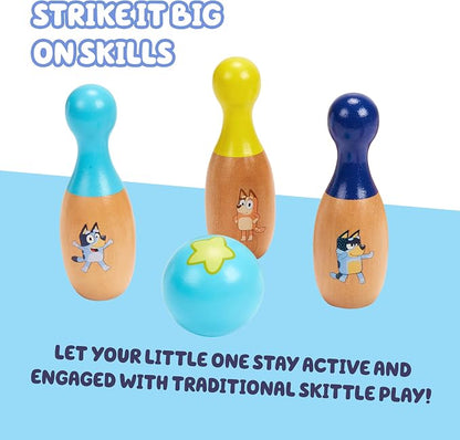 Bluey Wooden Bowling Set, 6 Character Pins, Indoor & Outdoor | Durable wood - Image 5