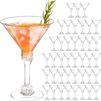 CALBODE 40 Pack Plastic Martini Glasses 5 Oz Disposable Cocktail Cups | Tall by CALBODE