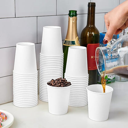 Turbo Bee Disposable Paper Coffee Cups 16oz, 210 Pack White Paper Cups - Image 5