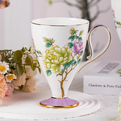 KAMMAK Bone China Coffee Mugs, 15oz Floral Tea Cups - Image 8