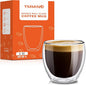 YMMIND Set of 4 Double Walled Glass Coffee Mugs 5 Ounces Insulated Layer Coffee by YMMIND