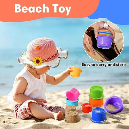 8 Pcs Stacking Cups Baby Stacking Toys, 8 Colors Educational Nesting Cups - Image 5