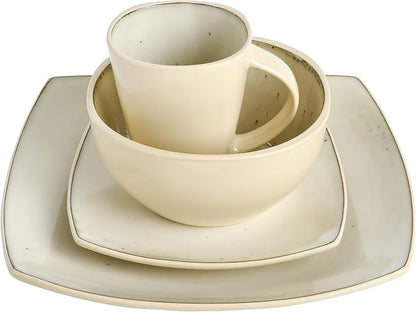 Gibson Soho Lounge Square Reactive Glaze Stoneware Dinnerware Set, Service - Image 5
