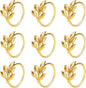 KPOSIYA Set of 100 Leaf Napkin Rings Metal Gold Napkin Holder Table Napkin Rings by KPOSIYA