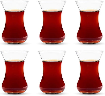 Turkish Tea Glass Set of 6, Small Clear Glass Tea Cups - Image 9