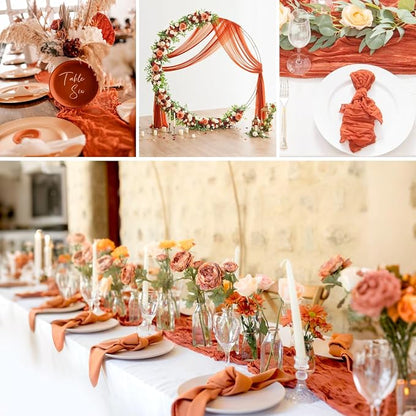Orange Cheesecloth Table Runner 10FT Gauze Table Runner Cheesecloth Fabric - Image 4