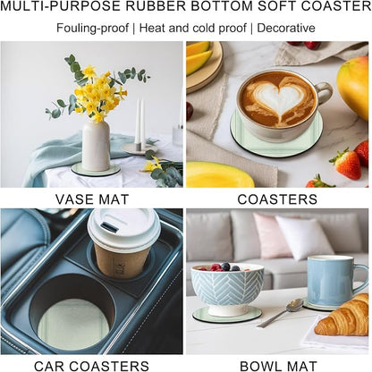 Sage Green Coasters Set of 4 Absorbent Coasters - Image 7