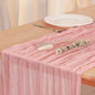 8 Pack Peach Pink Cheesecloth Table Runner 120 Inch Boho Wedding Decor | by Fixwal