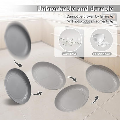 HEYCOME 12 Pcs Unbreakable Deep Dinner Plates Set, 10 inch Reusable Plastic - Image 4