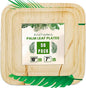 Palm Leaf Plates 10 Inch & 7 Inch (50-Pack), Square Bamboo Plates Disposable, Eco-Friendly, Biodegradable & Compostable Bamboo Appetizer Plates, Perfect Dinnerware for Desserts, Snacks, & Parties
