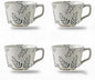 4 Pack Speckled Ceramic Coffee Mugs, 12oz Vintage Green Fern Leaf Large Tea Cups by Tvvtuww