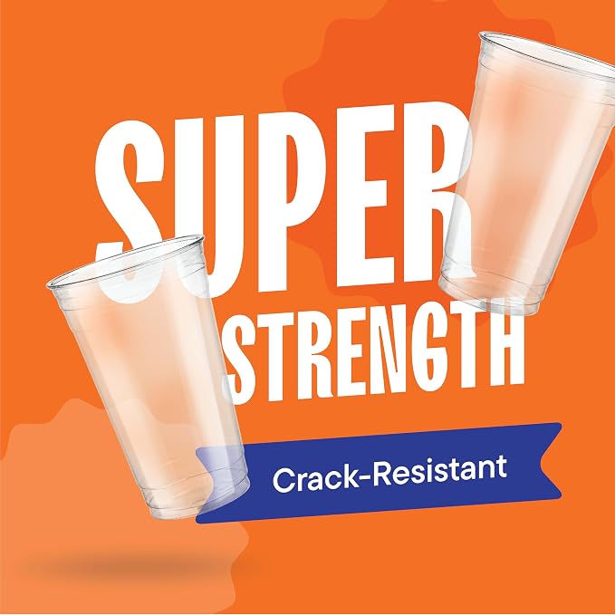 Stack Man Clear Disposable Plastic Cups PET Crystal Clear Disposable 24oz - Image 4