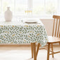 H.VERSAILTEX Linen Table Cloths Floral Printed Tablecloth Spill-Proof Waterproof Table Cover for Dining Buffet Feature Soft and Thick Fabric Wrinkle Free, 60 x 104 Inch, Adela Botanical Motif - Sage