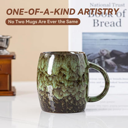 Unique Reactive Glaze Ceramic Coffee Mug - 14 oz Large Coffee Cup - Image 3