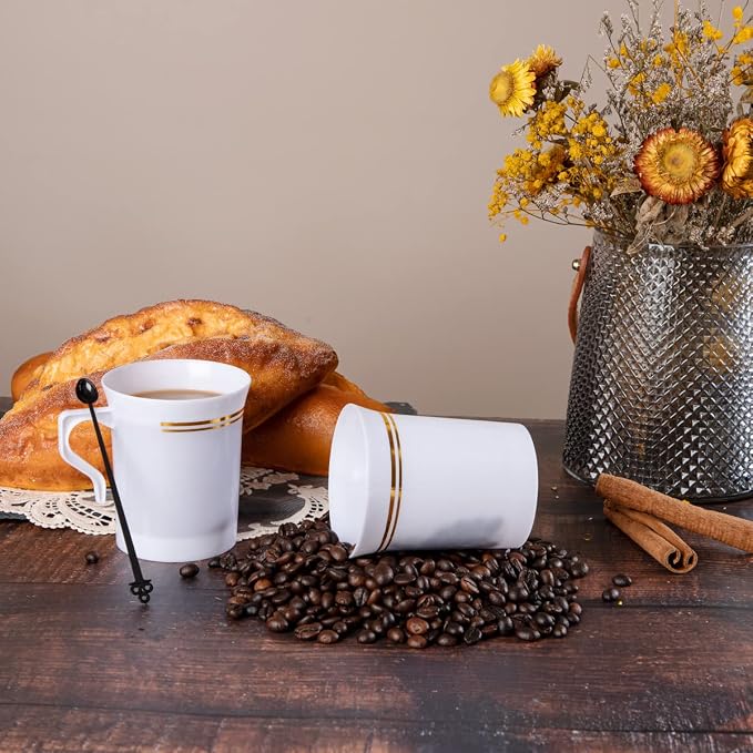 Nervure 60 Pack White Plastic Coffee Mugs - Image 7